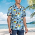 thumbnail image 5 of Fotbe Pirate Marine Animals Hawaiian Shirt for Men Unisex Summer Beach Casual Short Sleeve Cotton Linen Button Down Shirts-Medium, 5 of 9