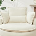 thumbnail image 3 of Timbernest Oversized Swivel Accent Barrel Chair with Storage Ottoman, 38"W Indoor Lounge Chair, Beige Corduroy, 3 of 8