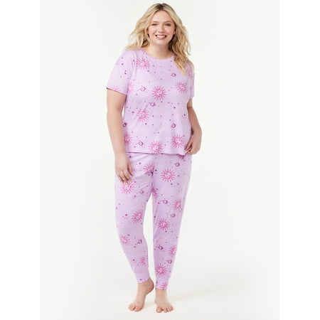 

Joyspun Women’s Short Sleeve T-Shirt and Joggers Pajama Set 2-Piece Sizes S to 3X