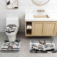 thumbnail image 5 of 4PCS Funny Monkey Shower Curtain Sets with Rugs, Waterproof Fabric Grey Shower Curtain, Cool Hilarious Chimpanzee Black White Animal Wildlife Bathtub Red Wine Modern Boys Men Bathroom Decor, 5 of 7