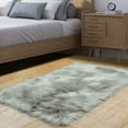 thumbnail image 3 of PiccoCasa Faux Fur Area Rug Fluffy Carpet for Bedroom, Light Gray, 2x3 Feet, 3 of 8
