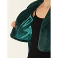 thumbnail image 5 of Abrigo esponjoso para mujer, abrigo de invierno de manga larga con lazo automático Verde XS, 5 of 5
