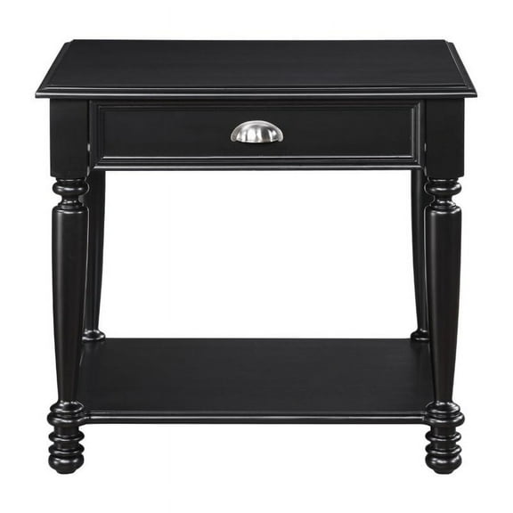 Lexicon Sanders Engineered Wood 1-Drawer End Table in Black