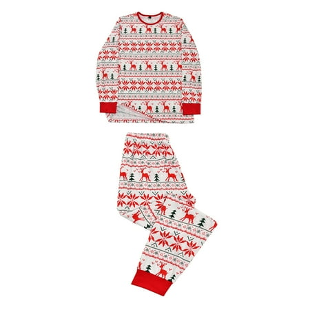 

Womans Clothing Christmas Men Dad Printed Blouse Tops+Pants Xmas Family Matching Pajamas Set