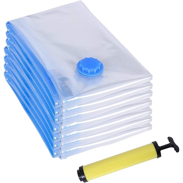 Vacuum Compression Bags for Space-Saving, Ideal for Clothing and Bedding, Double Zip Seals for Airtight Closure, Transparent Design for Quick Item Recognition