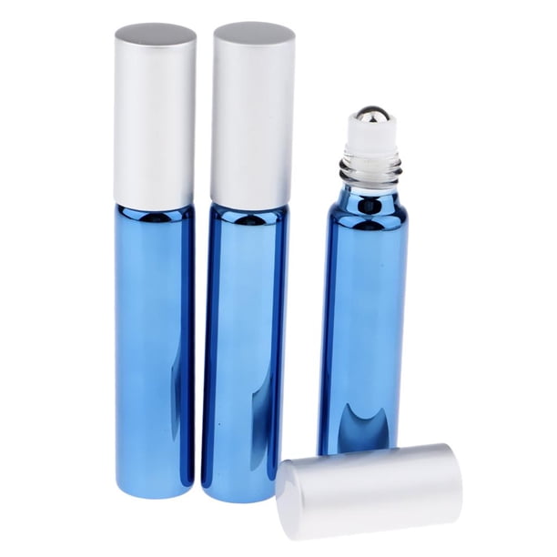 3 botellas, botella rellenable con bolitas enrollables Azul real