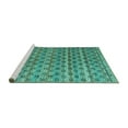 thumbnail image 2 of Ahgly Company Machine Washable Indoor Square Abstract Turquoise Blue Modern Area Rugs, 7' Square, 2 of 4