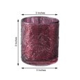 thumbnail image 3 of Efavormart 6 Pack Antique Burgundy Mercury Glass Candle Holders, Votive Tealight Holders With Palm Leaf Design for Wedding, Parties, Centerpieces Decorations, 3 of 11