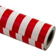 Gift Wrapping Paper Roll-Red Vertical Stripe White Background De ign for Wedding Birthday Shower Congrat and Holiday Gift - 30 Inch X 32.8 Feet