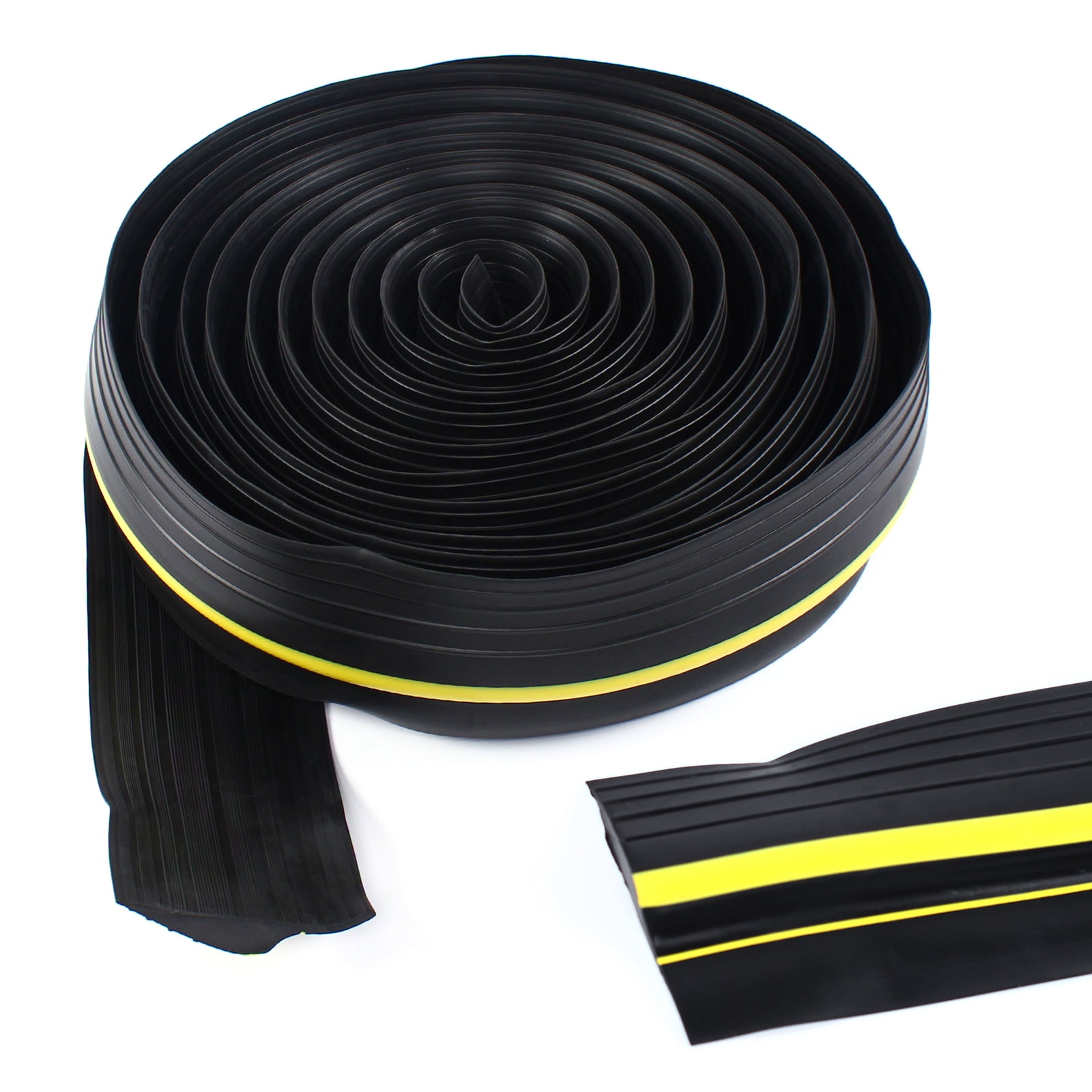 ChicHomey 20ft Garage Sealing Strip,PVC Construction, 3in Width, High-Visibility Yellow Stripes Flame-Retardant V-2 Free Cutting,Fit for Garage Doors Energy Saving