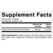 Vitamatic Vitamin B1 (Thiamine) 500mg, 120 Capsule