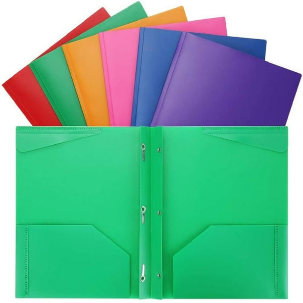SHUNXIN Dunwell Colored Plastic Folder with Pockets and Prongs