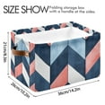 thumbnail image 4 of Yayeee Canvas Storage Basket with Handles for Shelves Fabric Bins Closet Organizer, Blue Geometric, 4 of 8