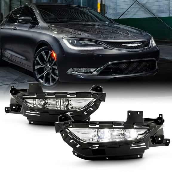 AKKON - Fit 2015-2016 Chrysler 200 15-16 OE Style [Full LED] Fog Lights Lamp Set Front Bumper w/Universal Switch