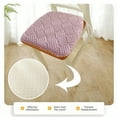 thumbnail image 6 of Soft Plush Chair Cushion with Faux Weave Feel Seat Cushion for Indoor Dining and Kitchen Chairs (16" x 17", Purple), 6 of 6