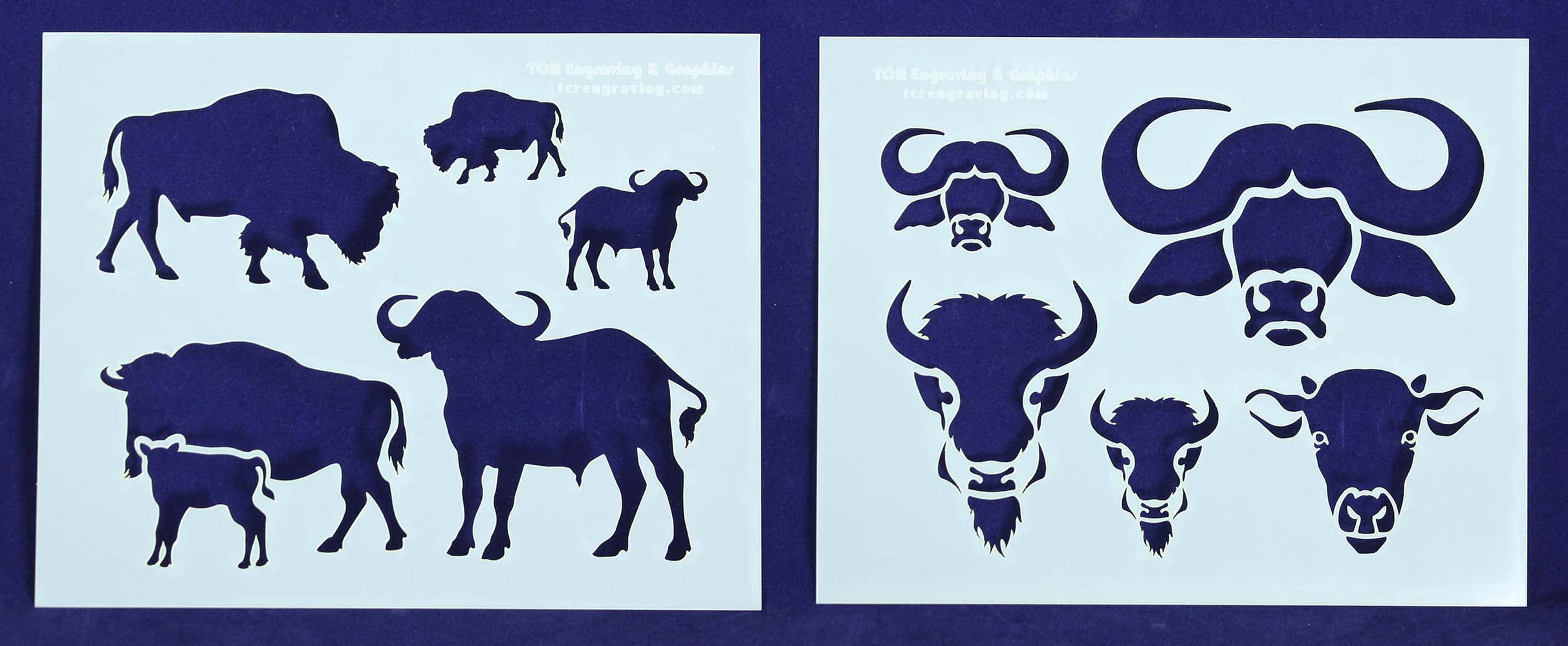 Buffalo/Bison Stencils - 2 Piece Set - 8 X 10 Inches - Walmart.com ...