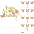 thumbnail image 2 of 13pcs 3D Butterfly Cake Toppers, for Girls Women's Birthday Cake Decorations Butterfly Party Decorations-Style:Style 3;, 2 of 5