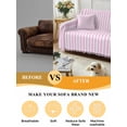 thumbnail image 5 of Pink White Stripe Couch Cover Sofa Covers 3 Cushion Sectional Couch, Modern Minimalist Geometric Striped Washable Sofa Covers Slipcover Sectional Sofa Cover, Furniture Protector 71"x150", 5 of 9