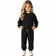 thumbnail image 4 of XAOFW Girl Outfits Long Sleeve Solid Color Sweatshirt Jogger Sweatpants Little Girls Fall Winter Cozy Clothes Sets 14-15 Years, 4 of 9
