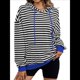 thumbnail image 3 of Sudadera con Capucha A Rayas para Mujer, Estilo Adolescente, para Otoño. y Negro L, 3 of 10