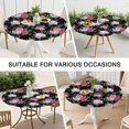 thumbnail image 7 of Pioneer Flower Floral Print Pattern Round Fitted Tablecloth with Elastic Edge,Dining Table Cover Waterproof,Outdoor Round Tablecloth for Camping,Dining,Indoor and Outdoor, 7 of 7