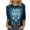 Navy, variant on Fesfesfes Women T Shirt Womens Fashion 3/4 Sleeve Retro Round Neck Easter Printed Loose Tops Blouse 3/4 Sleeve Womens Work Clothes M(US:6)