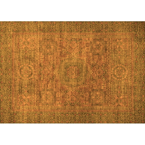 Ahgly Company Indoor Rectangle Abstract Orange Modern Area Rugs, 3' x 5'