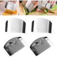 thumbnail image 1 of Finger Guard, Multifunctional Stainless Steel Finger Protector for Cutting Food Slicing Finger Guard, Premium Slicing Tool Guard Finger Protector, Great for Chopping Vegetables (Double Fingers, 4PCS), 1 of 7