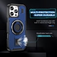 thumbnail image 4 of for iPhone 12 Pro Max Case with Stand, Shockproof Drop Resistant Protection Cover Finger Ring Rugged Phone Case with Built-in 360° Rotatable Ring Kickstand for iPhone 12 Pro Max, Blue, 4 of 8