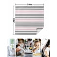 thumbnail image 4 of Pink Grey Striped Cloth Napkins Set of 6 Reusable Dinner Napkins, Horizontal Lines Simple Minimalist Cocktail Napkin Washable Table Napkins for Wedding/Holiday Party/Baby Shower 20"x20", 4 of 7