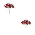 thumbnail image 1 of Ramo de flores artificiales Advancent Hojas de eucalipto rosas Flor falsa Rojo 2piezas, 1 of 6