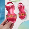thumbnail image 4 of UngA Sandals for Girls Kids Lightweight Sandal with Adjustable Strap Girls Toddler Sandals Open Toe Flat Dress Sandals Cute Summer Shoes Little Kids Princess Shoes(Hot Pink,Size 8.5), 4 of 5