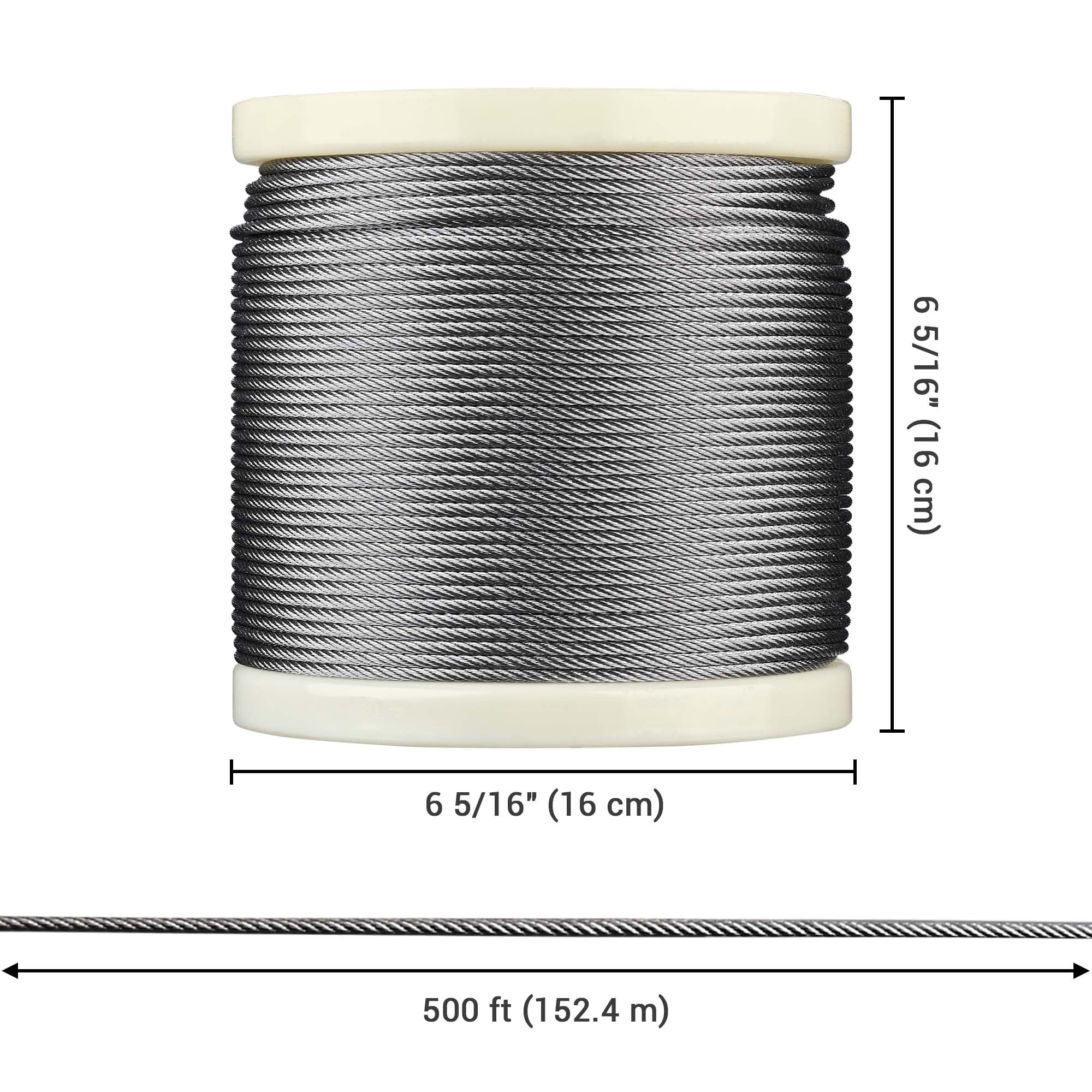 1/8" 7x7 T316 Stainless Steel Aircraft Cable - Wire Rope For Railing, Decking Kit