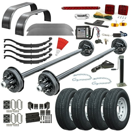 7000 lb TK Tandem Axle Bumper Pull Trailer Parts Kit - 14K Capacity Heavy Duty (Complete Original Series) 89 Hubface 74 Spring Center