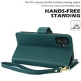 thumbnail image 3 of Wallet Case for iPhone 16e, RFID Blocking Flip Cover with 7 Card Slots, Cash Compartment, Magnetic Closure, and Hands-Free Stand, Slim Protective Phone Case with Wrist Strap,Green, 3 of 6
