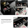 thumbnail image 4 of Costway Makeup Vanity Table Set Drawers Oval Dressing Table Black, 4 of 11