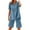 Light Blue, variant on Sevevn Women Loose Casual Solid Color And Linen Short Sleeved Tops+Shorts Outwear Set Gift for Adults Gold M