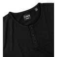thumbnail image 2 of Cuts Clothing Men's Elongated Hem Henley 4 Way Stretch Tee T-Shirt (X-Large, Black), 2 of 3