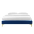 thumbnail image 6 of Platform Bed Frame, Full Size, Velvet, Blue Navy, Modern Contemporary Urban Design, Bedroom Master Guest Suite, 6 of 8
