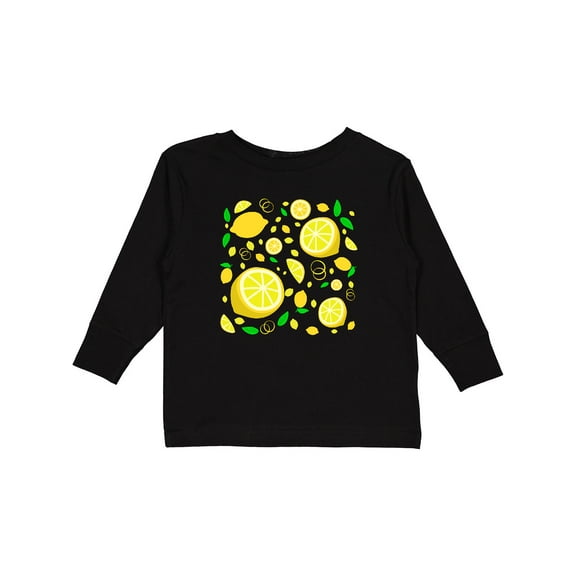 Inktastic Lots of Lemons Citrus Fun Boys or Girls Long Sleeve Toddler T-Shirt