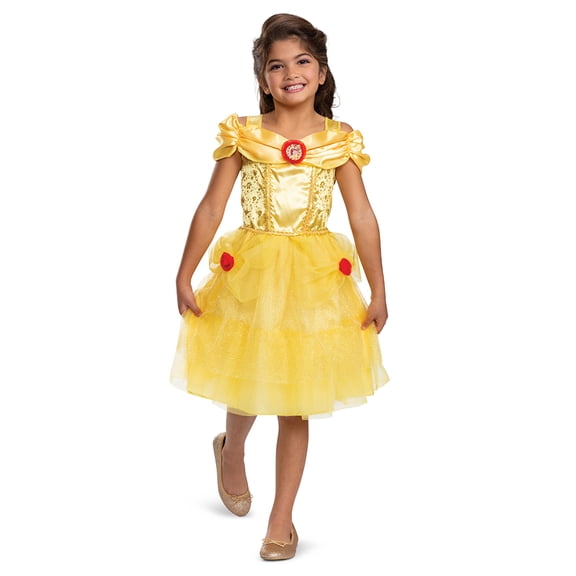 Disney Beauty & The Beast Belle Halloween Costume for Children, Girls Size XS (4/5), by Disguise