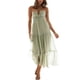 thumbnail image 2 of Vestido largo Tsseiatte de verano para mujer, sin mangas, con cuello halter, anudado, espalda descubierta, bajo con volantes, fluido, 2 of 8