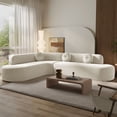thumbnail image 2 of MODERNLUXE Canapé Sectionnel Extra Grand de 122 Pouces, Canapé en L Confortable 4 Places avec 3 Coussins Ronds et Design Courbé, Canapé Modulaire en Chenille Style Nuage pour Salon, Beige, 2 of 9