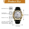 thumbnail image 3 of Avaner Round Luxury Retro Mechanical Watch for Men, Gorgeous Hollow Skeleton Self-Wind Carved Automatic Watches Vintage Leather Strap Wristwatch, 3 of 8
