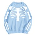 thumbnail image 6 of Enyan Halloween Sweatshirt Spooky Season Long Sleeve Funny Graphic Shirt Fall Tops Halloween Shirt Women Sky Blue,XXL, 6 of 7