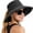 Black, variant on Women Sun Hat with Ponytail Hole Wide Brim Bucket Hats, Beach Hiking Gardening Hat Water-Resistant Outdoot Hat, Navy Blue