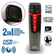 Indigi® Bluetooth Sync HiFi Wireless Karaoke Microphone + Hi Fidelity Speaker - Great Gift