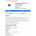thumbnail image 2 of Water Pump - Compatible with 1981 - 1992 Dodge B350 1982 1983 1984 1985 1986 1987 1988 1989 1990 1991, 2 of 2