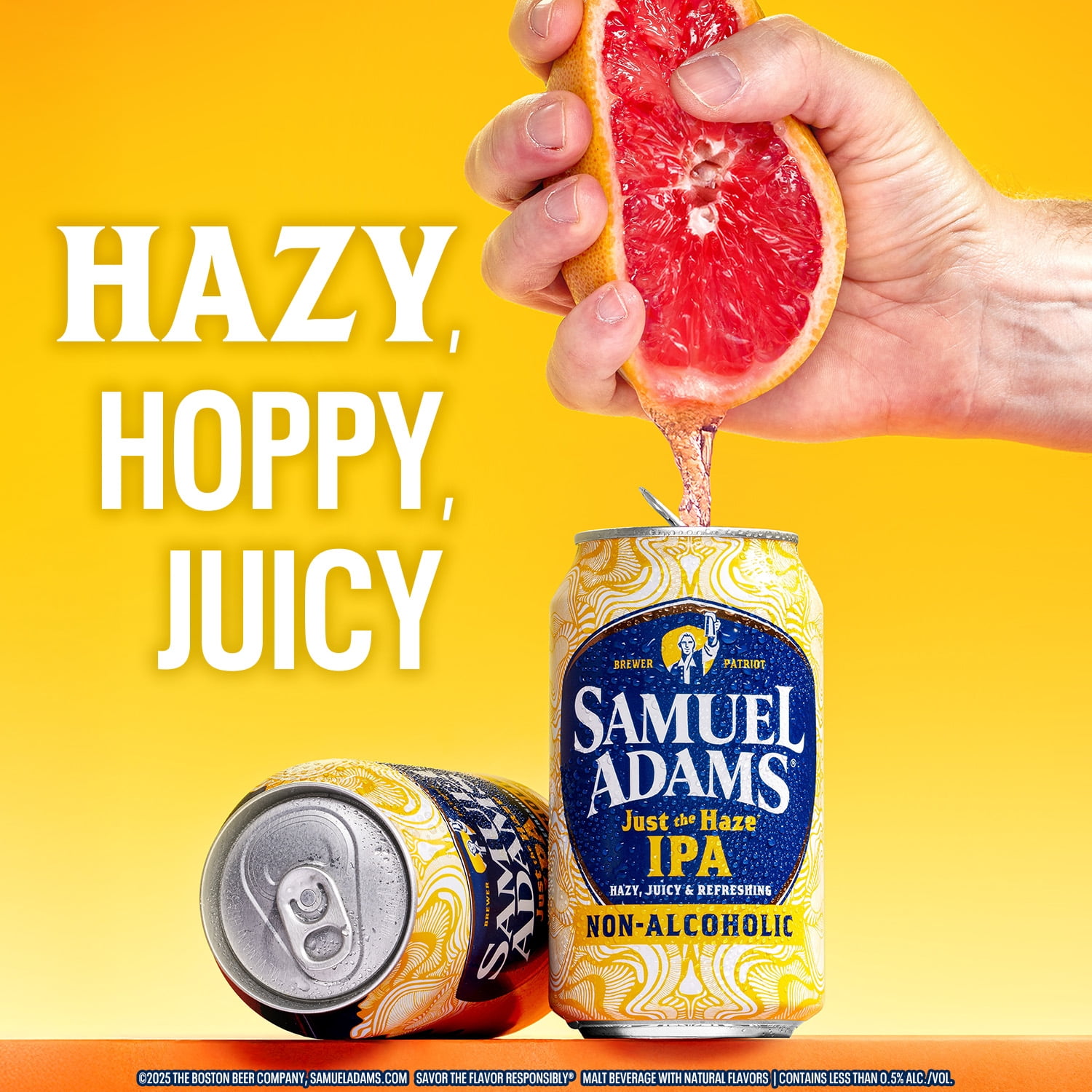 Samuel Adams Just The Haze Non-Alcoholic IPA Craft Beer, Alcohol Free, 6 pk, 12 fl oz Cans