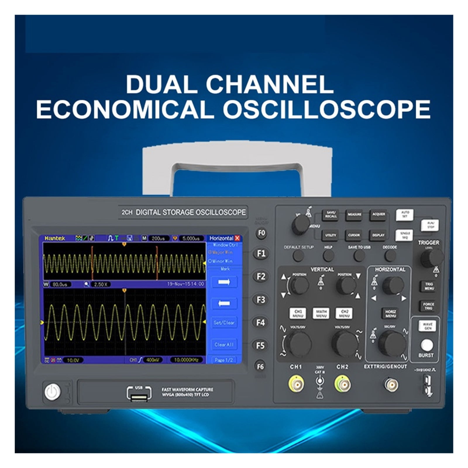 2D15 2C10 2D10 2C15 Digital Oscilloscope 2 Channels 100Mhz/150Mhz Storage USB Portable Multimeter Tester ,Professional Designed